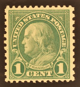 Scott US #578 1c Franklin Coil Waste, Perf 11x10, VF-OG-NH, Scarce Well center