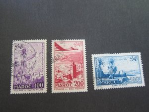 French Morocco 1955 Sc C53-55 set FU