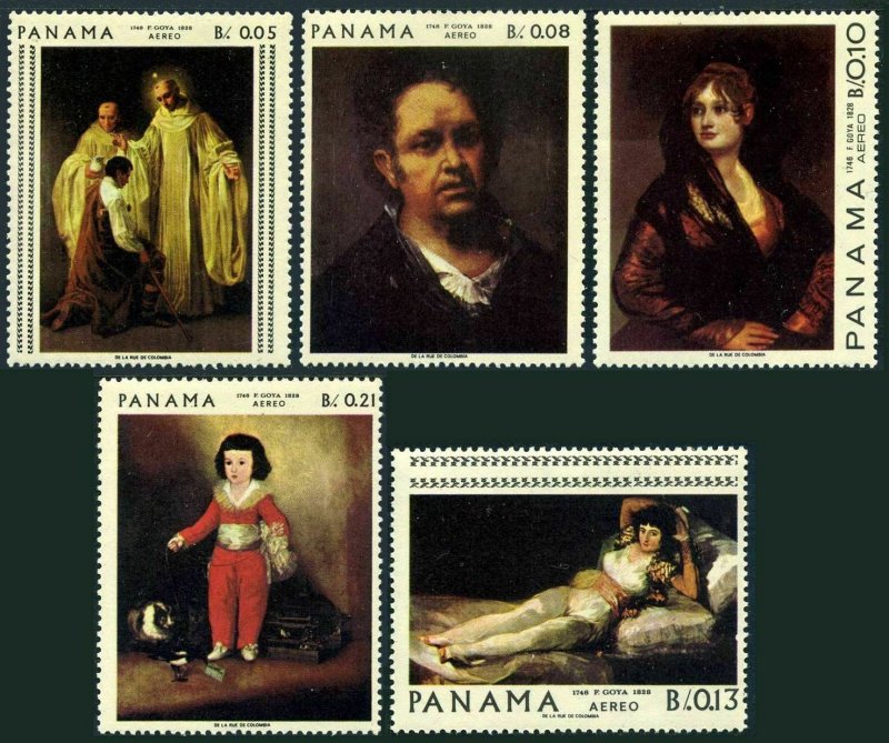 Panama 481C-481G Air Post,MNH.Mi 1022-1026. Paintings by Francisco Goya,1967.