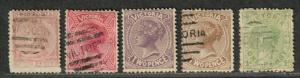 Victoria Sc#141-145 M+U/H/F-VF, Complete Set, Some Faults, Cv. $86.40