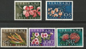 Suriname # B85-89  Flowers  (5)  Mint NH