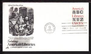 US America's Libraries 1982 Artcraft U/A FDC BIN