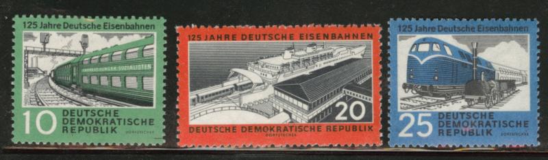 German DDR  Scott 529-31 1960 MNH** Railroad set CV$3.65