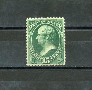 UNITED STATES OFFICIALS  15c STATE DEP'T SCOTT#O64  ORIGINAL GUM  SCOTT $ 350.00