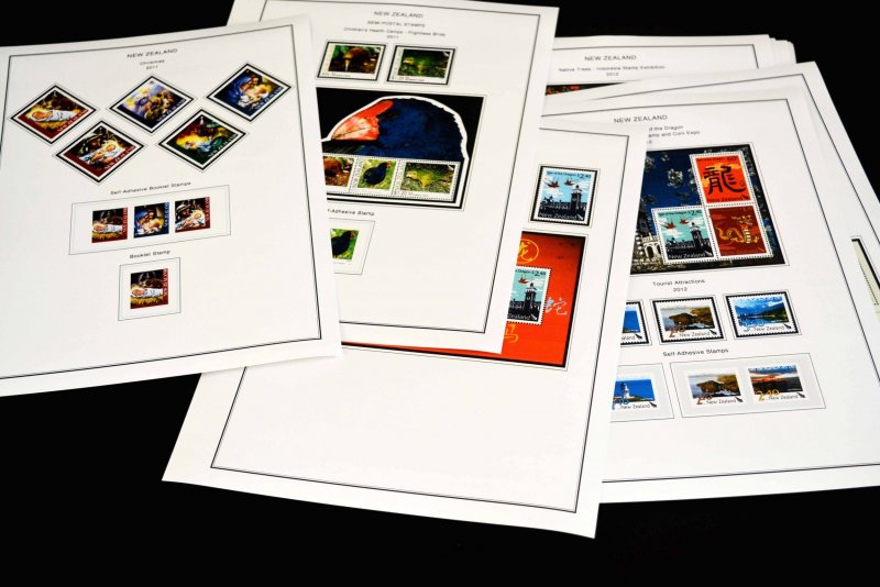 COLOR PRINTED NEW ZEALAND 2011-2015 STAMP ALBUM PAGES (98 illustrated pages)