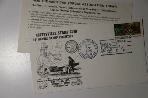 CSC Exhibition Sta Coffeyville KS 1975 OPS Regional Show Philatelic Expo Cachet 