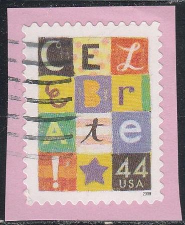 4407 - Celebrate used vf . on piece.