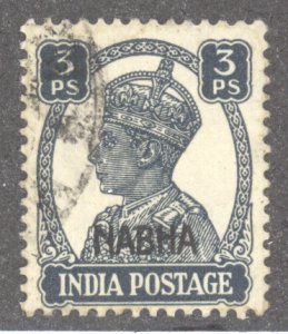 India- Convention States, Nabha, Scott #100, Used