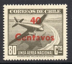 Chile 1920s-30s Airmail Issue Fine Mint Hinged Shade 40c. Surcharged NW-13772