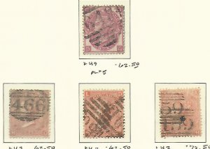 Great Britain Stamp Collection on Lighthouse Page 1865-67, #45, 46, 43 SCV $1125