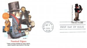 US FIRST DAY COVER SET OF 4 DIFFERENT FOLK ART WOOD CARVING ISSUE 1986