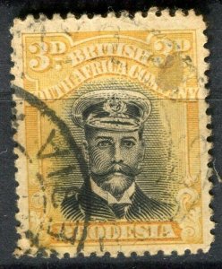 RHODESIA; 1913-22 early GV Admiral issue used Shade of 3d. value