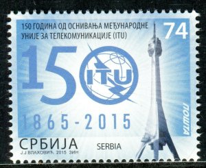 0763 SERBIA 2015 - ITU - International Telecommunication Union - Tower - MNH Set