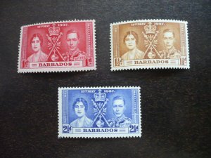 Stamps - Barbados - Scott# 190-192 - Mint Hinged Set of 3 Stamps