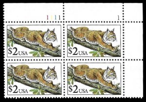 PCBstamps   US #2482 PB $8.00(4x$2.00)Bobcat, (1111 1), MNH, (UR)