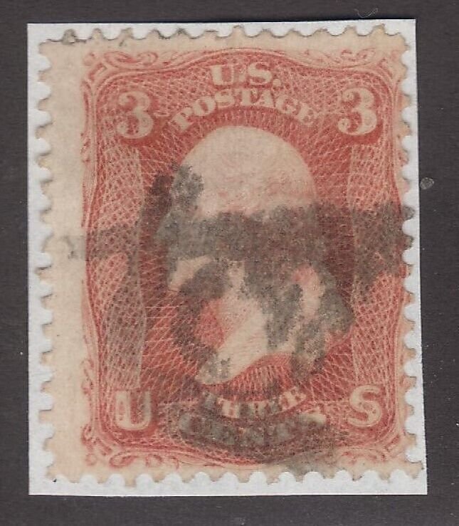 US Scott # 65 3c Washington Fancy Cancel Nice Compass Strike