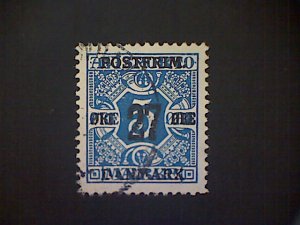 Denmark (Danmark), Scott #146, used (o), 1918, Wartime Overprint, 27ø on 5ø