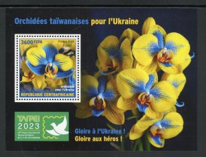 CENTRAL AFRICA 2023 TAIWANESE ORCHIDSFOR THE UKRAINE TAIPEI 2023 S/S  MINT NH