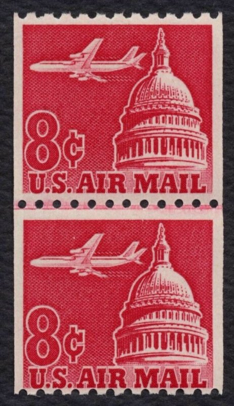 #C65a 8c Jet Airliner Over Capitol, Line Pair [8], Mint **ANY 5=FREE SHIPPING**