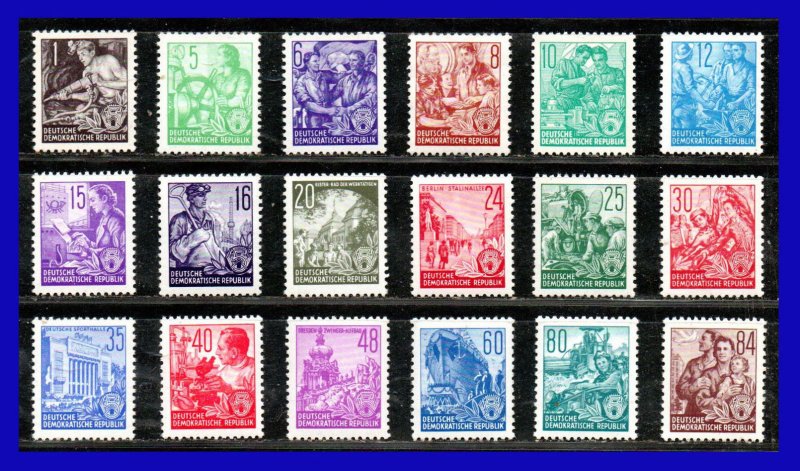 1953 - Alemania - DDR - Sc. 155 / 171 + 163A - S/Pie - MNH - AL - DDR- 88 - 01