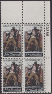 1361 John Trumbull Plate Block MNH