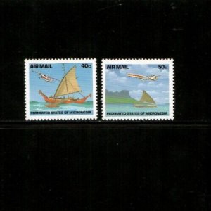 Micronesia 1992 - Airplanes Ships - Set of 4 Stamps - Scott #C47-8 - MNH