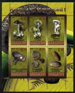 RWANDA - 2010 -  Fossils & Mushrooms #1 - Perf 6v Sheet - MNH - Private Issue