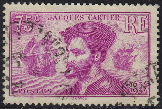 France - 1934 - Scott #296 - used - Jacques Cartier Canada
