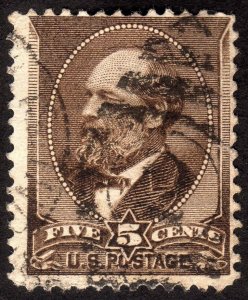 1882, US 5c, Garfield, Used, Sc 205