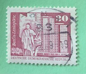 Germany DDR 1980-81 Scott 2074 used - 20pf, Lenin Monument, Leninplatz, Berlin