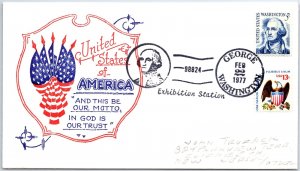 US SPECIAL EVENT COVER GEORGE WASHINGTON EXHIBITION AT GEORGE WASHINGTON 1977 T3