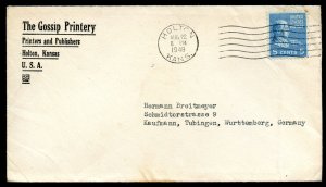 U.S. Scott 810 Solo Prexie on 1949 Ad Cover to Germany