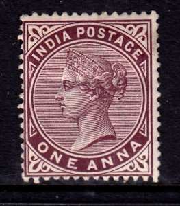 India 1882-90 QV 1a Brown-purple Mint MH SG 89 CV £12