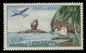 French Colonies, New Caledonia #C27 Cat$34, 1959 200fr Rock Formations, never...