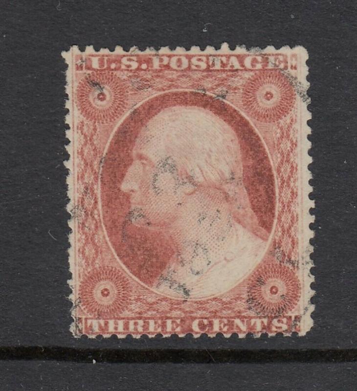 #26 3 cent Washington issue of 1857 plated 52R15  (USED)  Nice