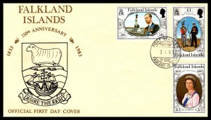 Falkland Islands 360-370 Set of Three U/A FDC