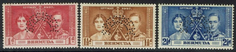BERMUDA 1937 KGVI CORONATION SPECIMEN SET