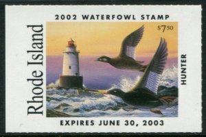 RI-14a US $7.50 Rhode Island Waterfowl Stamp, MNH inscribed hunter