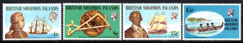 British Solomon Islands - 1972 Ships and Navigators Set MNH** SG 215-218