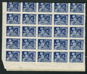 KOREA SCOTT#113  BLOCK OF 50   MINT NEVER HINGED--SCOTT $60.00