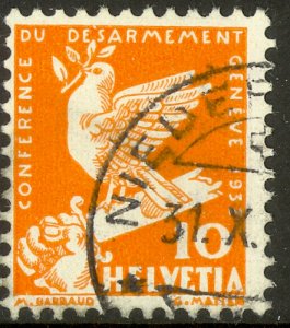 SWITZERLAND 1932 10c DISARMAMENT CONFERENCE Issue Sc 211 VFU