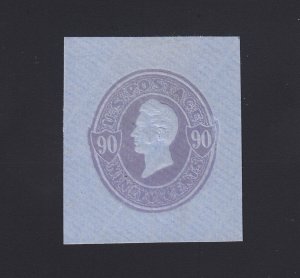 Scott #U345 90c Perry Mint Cut Square, Cat. $75.00