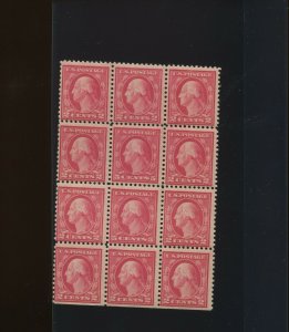 Scott #505 Washington Double Error in Block  of 12 Stamps NH (Stock 505-50)