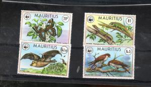 Mauritius SC #469-72 FOX KESTREL GECKOS BUTTERFLY MNH stamps