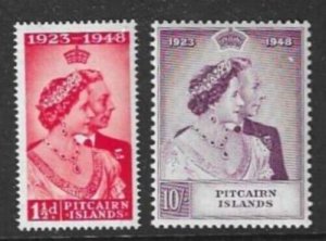 PITCAIRN ISLANDS SG11/2 1949 SILVER WEDDING MOUNTED  MINT