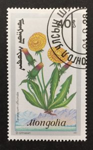 Mongolia  1991 #1975, Flowers, Used/cto.