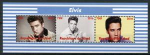 Chad 2016 MNH Elvis Presley 3v M/S Music Celebrities Famous People Stamps