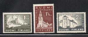 Finland Sc 155-7 1929 700th Anniversary Turku stamp set mint NH