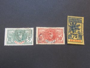 French Guiana 1906 Sc 36,37,44 FU