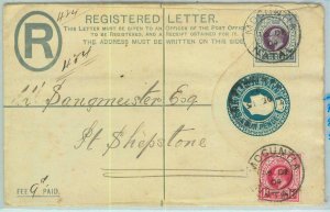 BK0240 - NATAL - POSTAL HISTORY - REGISTERED STATIONERY COVER from MOCUNTIA 1904